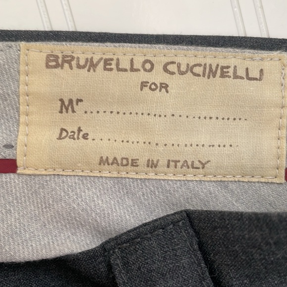 Brunello Cucinelli Men’s 100% Wool Dark Gray Cargo Pants EU Size 48 US Size 32 - Picture 2 of 16